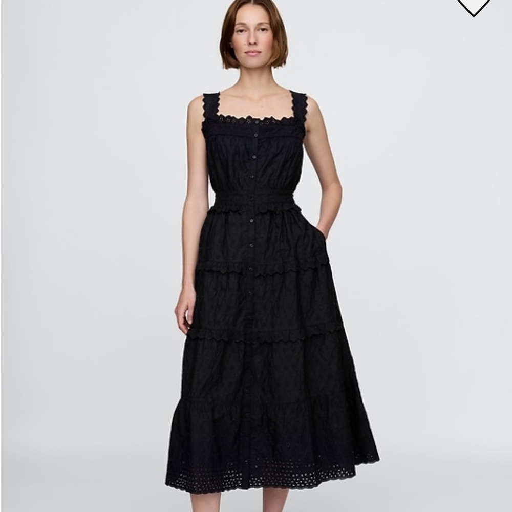 Gap x DÔEN Eyelet Midi Dress in Black